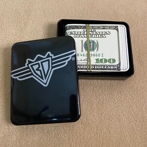 Bifold Wallet Money Holder with Gift Case Cool Design for Men $100‎ Bill New